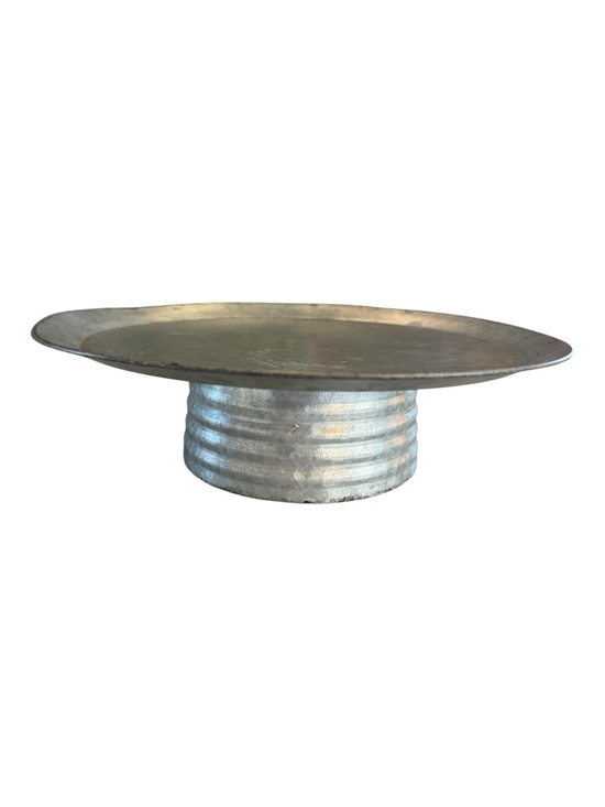 Other - Galvanized Metal Farmhouse Cake Stand 14” Rustic Pedestal Dessert Display Tray